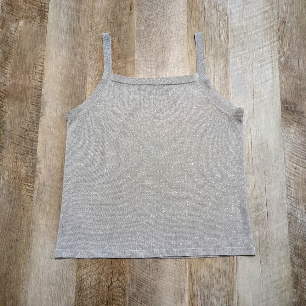 Kevo Silk Sparkly Spaghetti Strap Top Women's Size Large